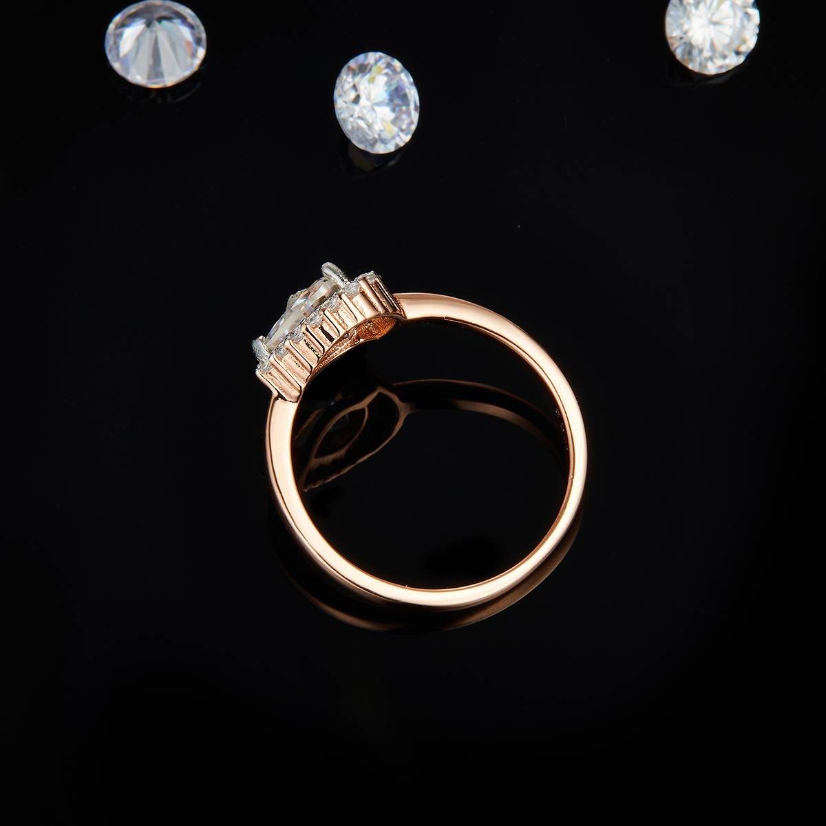 Pearl Diamond Women's Ring S925 Silver Plated Rose Gold Customized Selection Main Stone Moissanite 0.8ct/Side Stone Cubic Zirconia