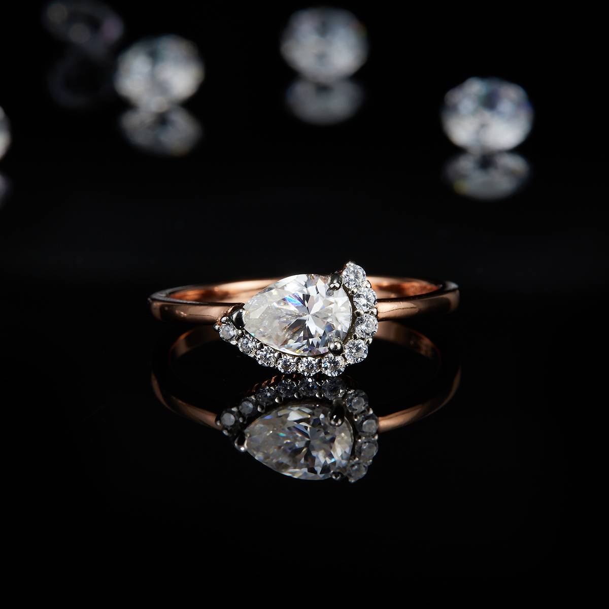 Pearl Diamond Women's Ring S925 Silver Plated Rose Gold Customized Selection Main Stone Moissanite 0.8ct/Side Stone Cubic Zirconia
