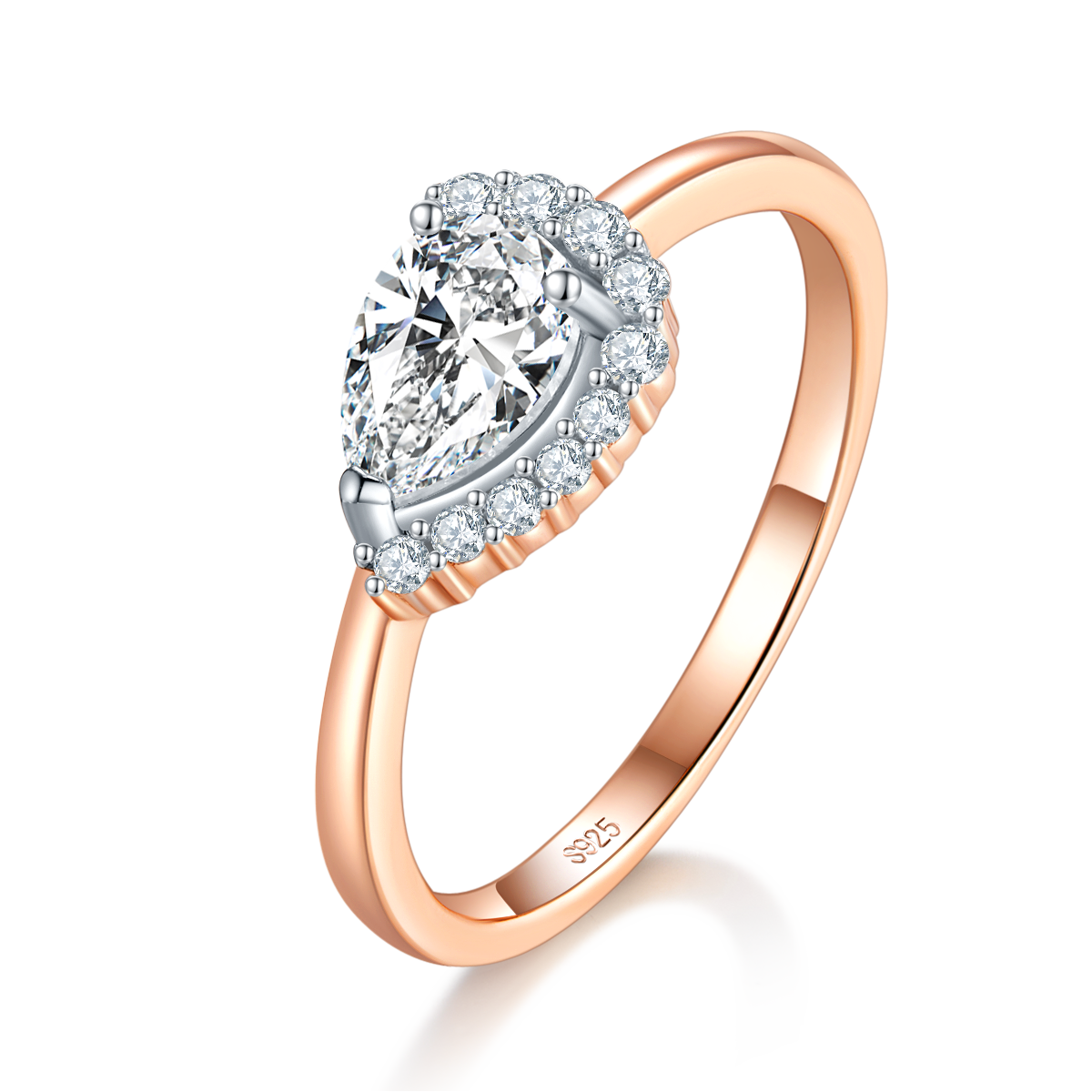 Pearl Diamond Women's Ring S925 Silver Plated Rose Gold Customized Selection Main Stone Moissanite 0.8ct/Side Stone Cubic Zirconia