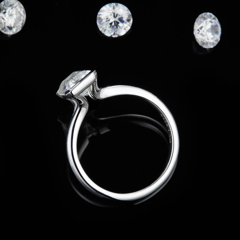 简约方钻Women's RingS925银镀白金定制选款Moissanite2.0ct