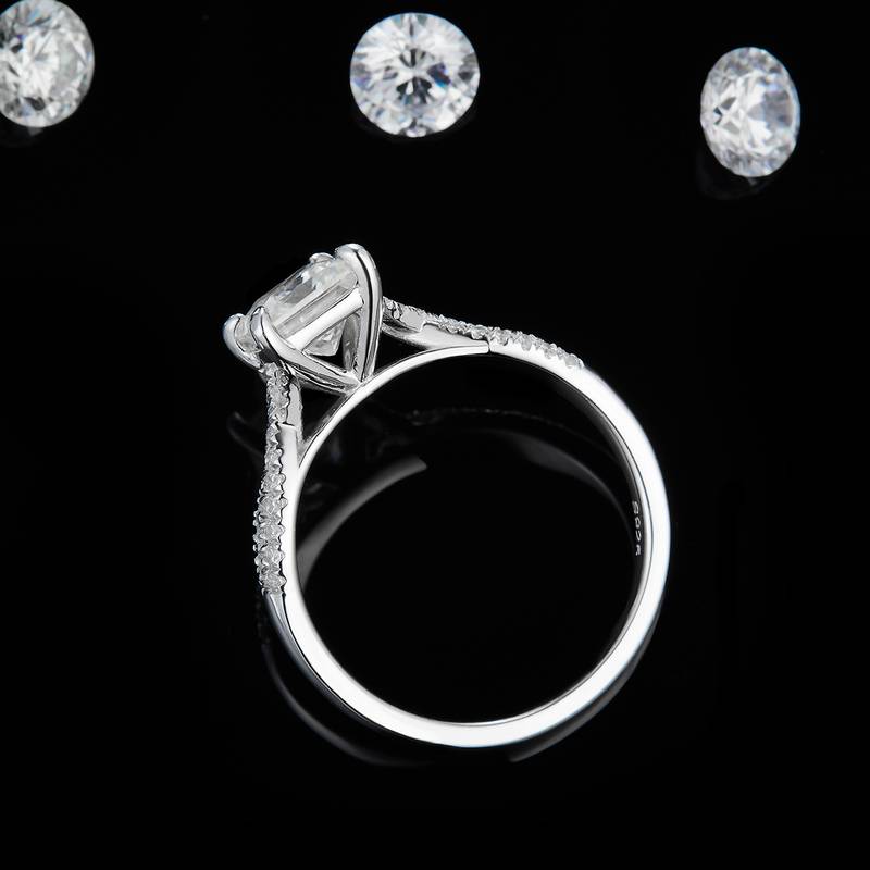 Affordable Luxury方钻S925银镀白金定制选款Moissanite1.0ct/副石高碳钻