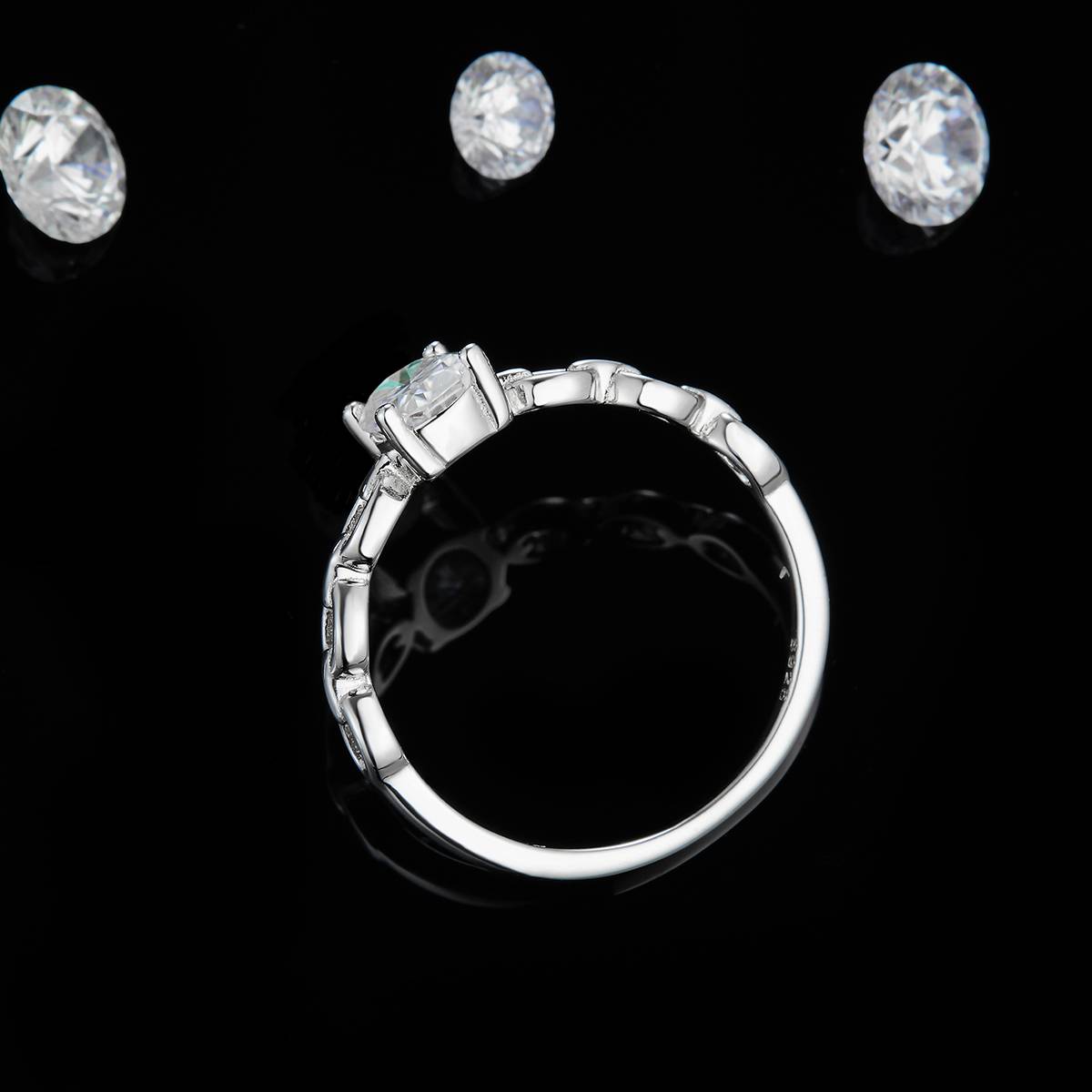 Fashion Oval Diamond Women's Ring S925 Silver Plated 18White Gold Customized Selection Main Stone Moissanite 1.0ct