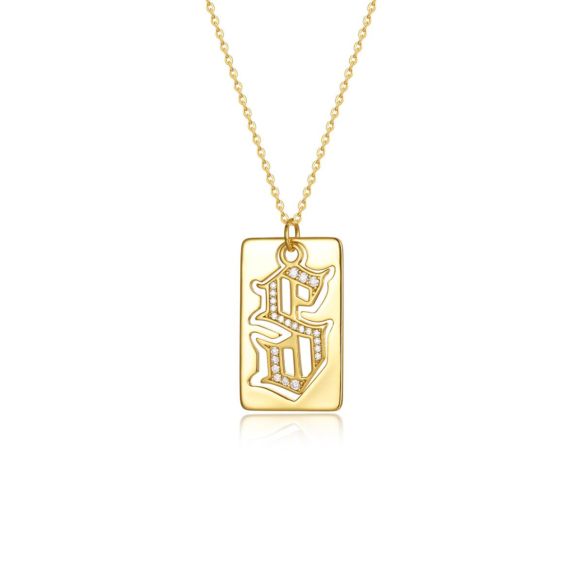 MP0012款S925银镀18K黄金莫桑钻吊坠0.17CT