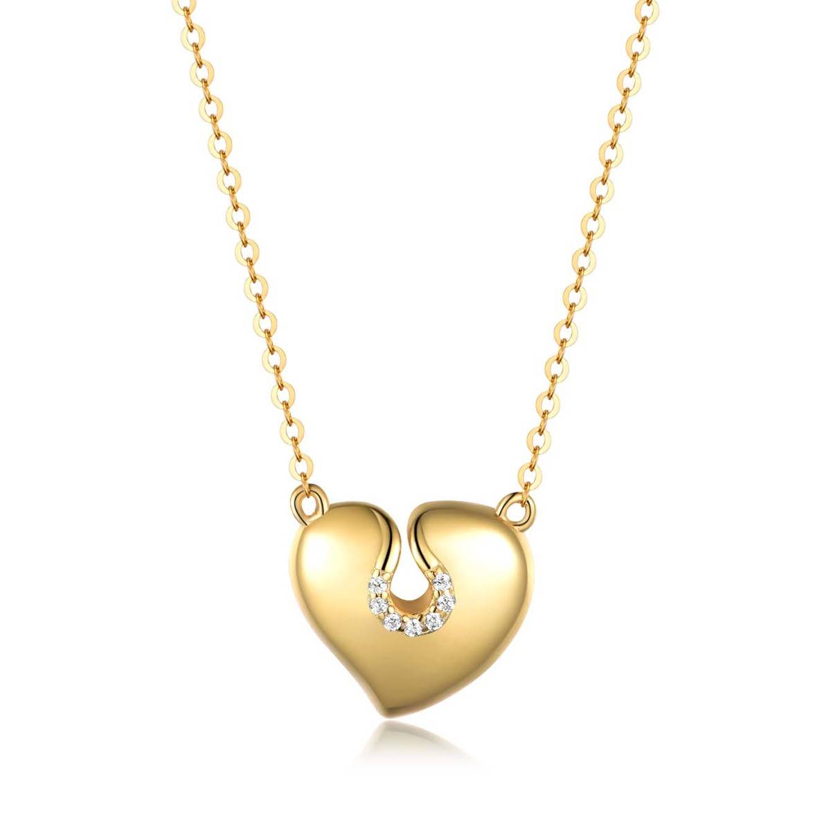 MP0017款S925银镀18K黄金Moissanite爱心Pendant0.035ct