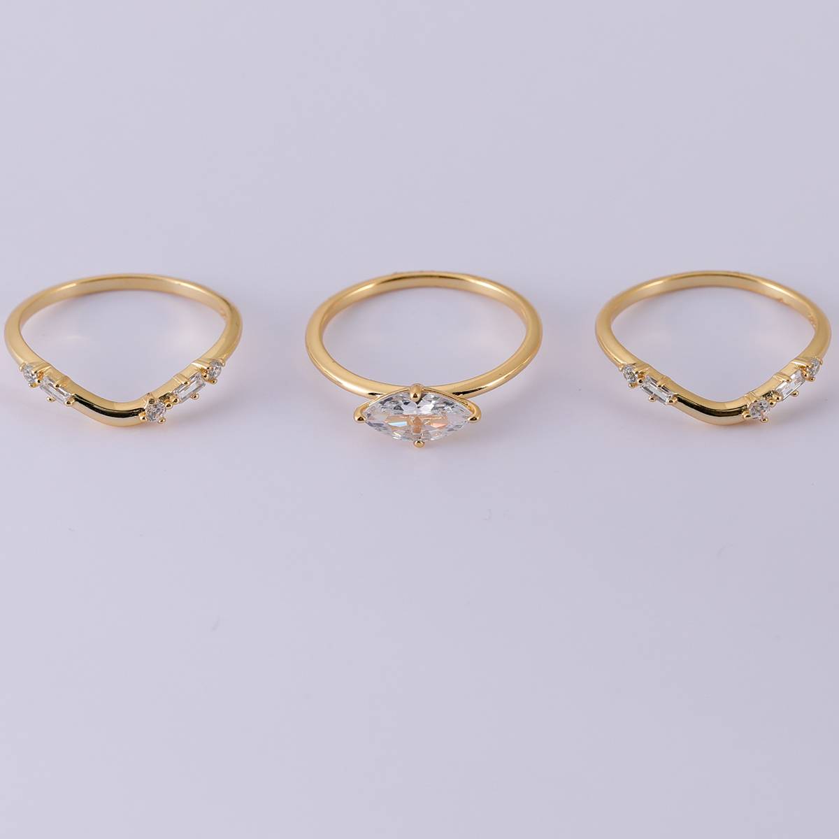 MR0064款S925银镀18K黄金马眼形Moissanite女套戒1.0ct