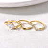 MR0073款S925银镀18K黄金马眼形莫桑钻女套戒1.0CT 2