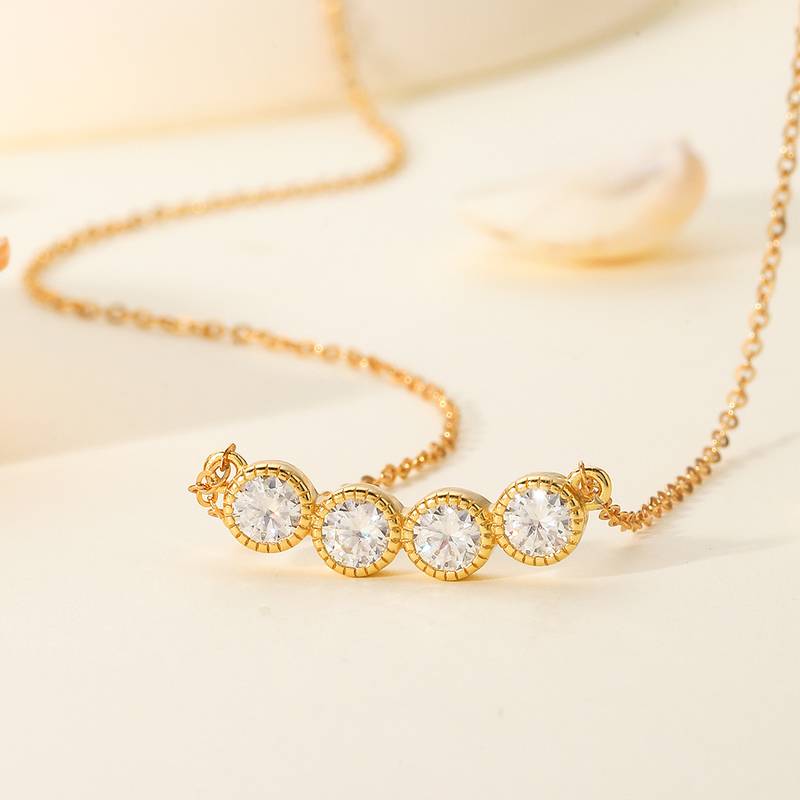 MP0013款S925银镀18K黄金MoissanitePendant1.2ct