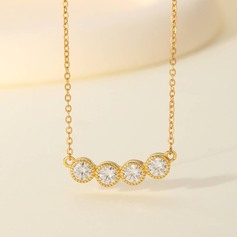 MP0013款S925银镀18K黄金MoissanitePendant1.2ct