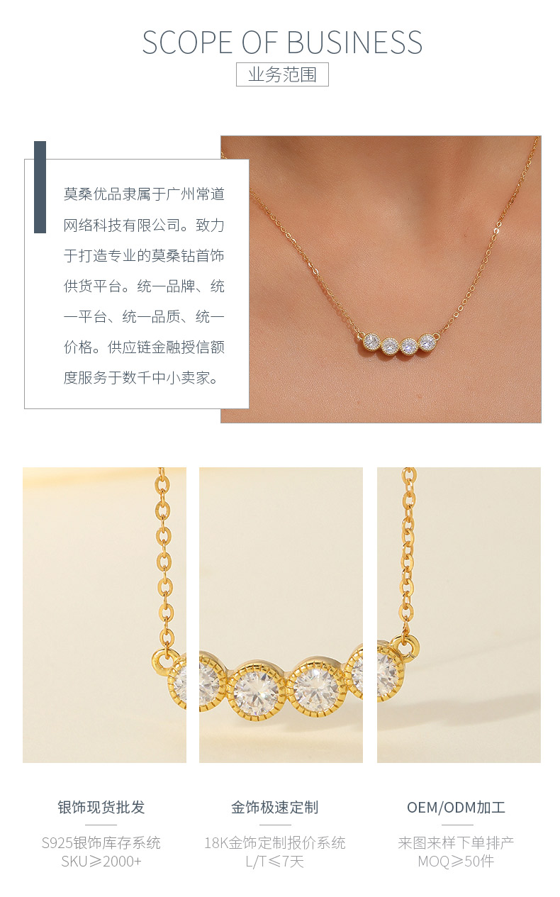 MP0013款S925银镀18K黄金莫桑钻吊坠1.2CT - 3