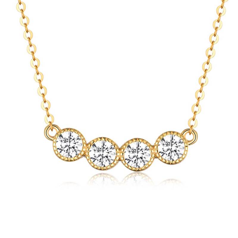 MP0013款S925银镀18K黄金MoissanitePendant1.2ct