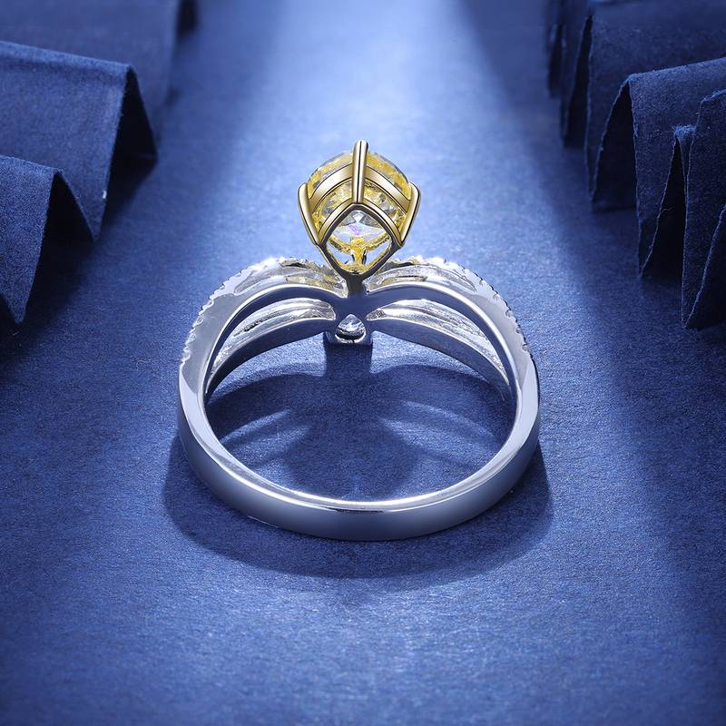 R92177皇冠高碳钻S925银镀白金Ring1.0ct