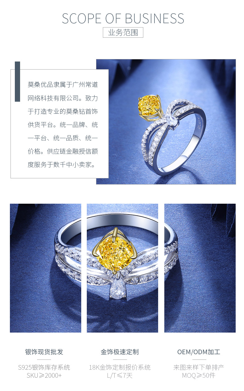 R92177皇冠高碳钻S925银镀白金戒指1.0克拉 - 3