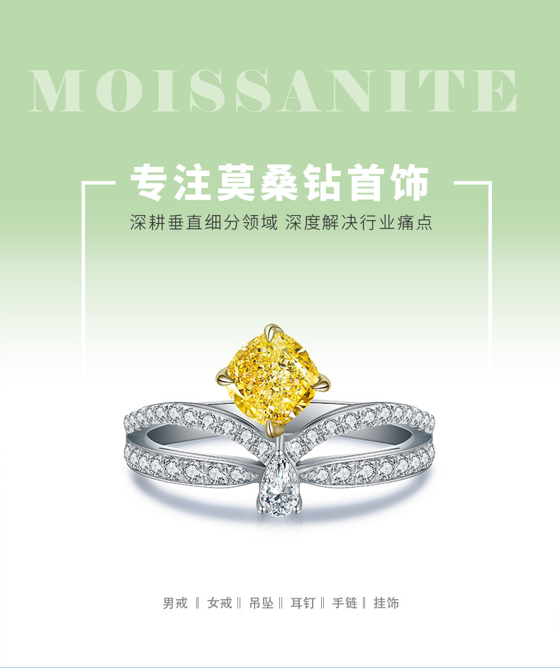R92177皇冠高碳钻S925银镀白金戒指1.0克拉 - 1