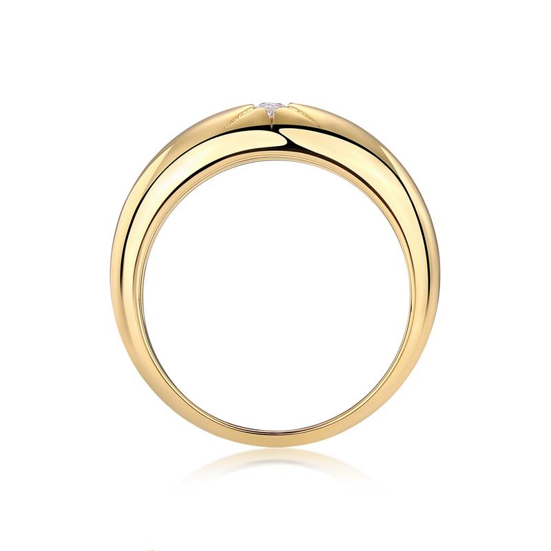 R14698款S925银镀18K黄金Women's Ring马眼形Moissanite5*2mm.5mm/0.2ct