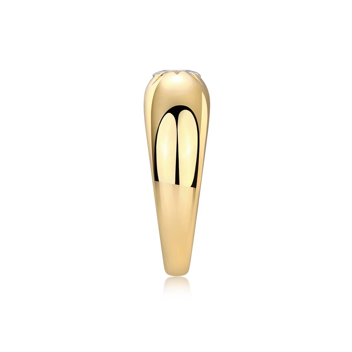 R14698款S925银镀18K黄金女戒马眼形莫桑钻5*2.5mm/0.2ct