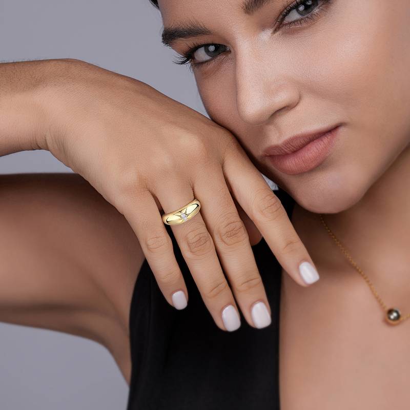 R14698款S925银镀18K黄金Women's Ring马眼形Moissanite5*2mm.5mm/0.2ct