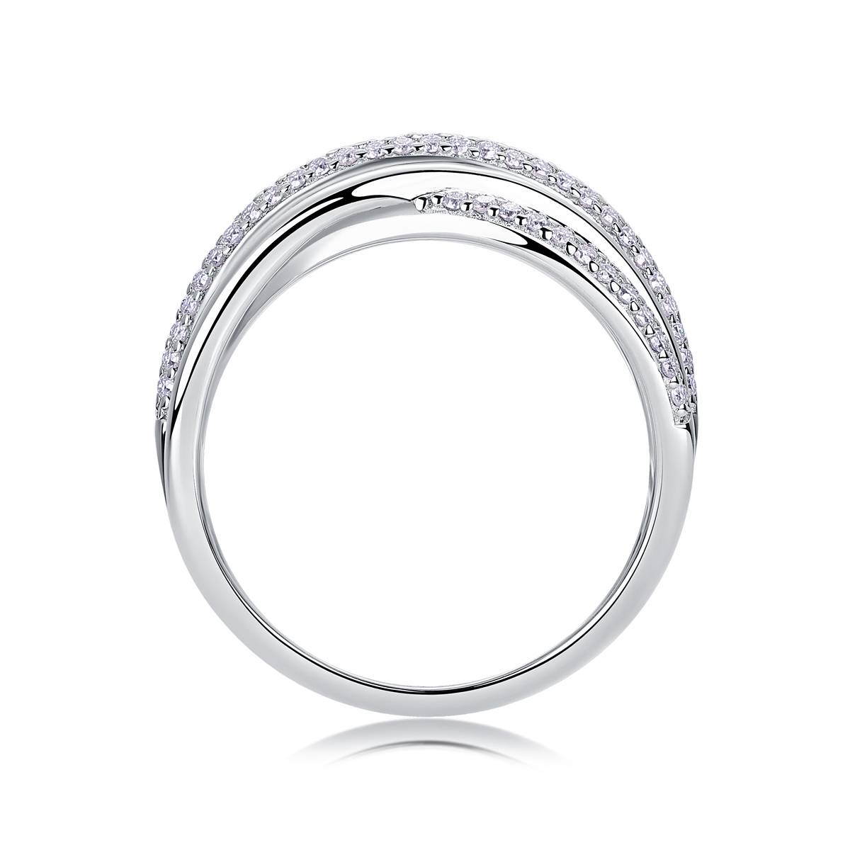 R14034款S925银镀18K白金MoissaniteWomen's Ring0.67ct