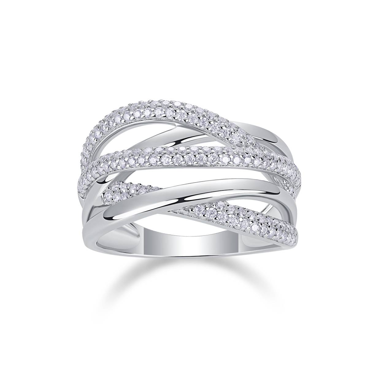 R14034款S925银镀18K白金MoissaniteWomen's Ring0.67ct