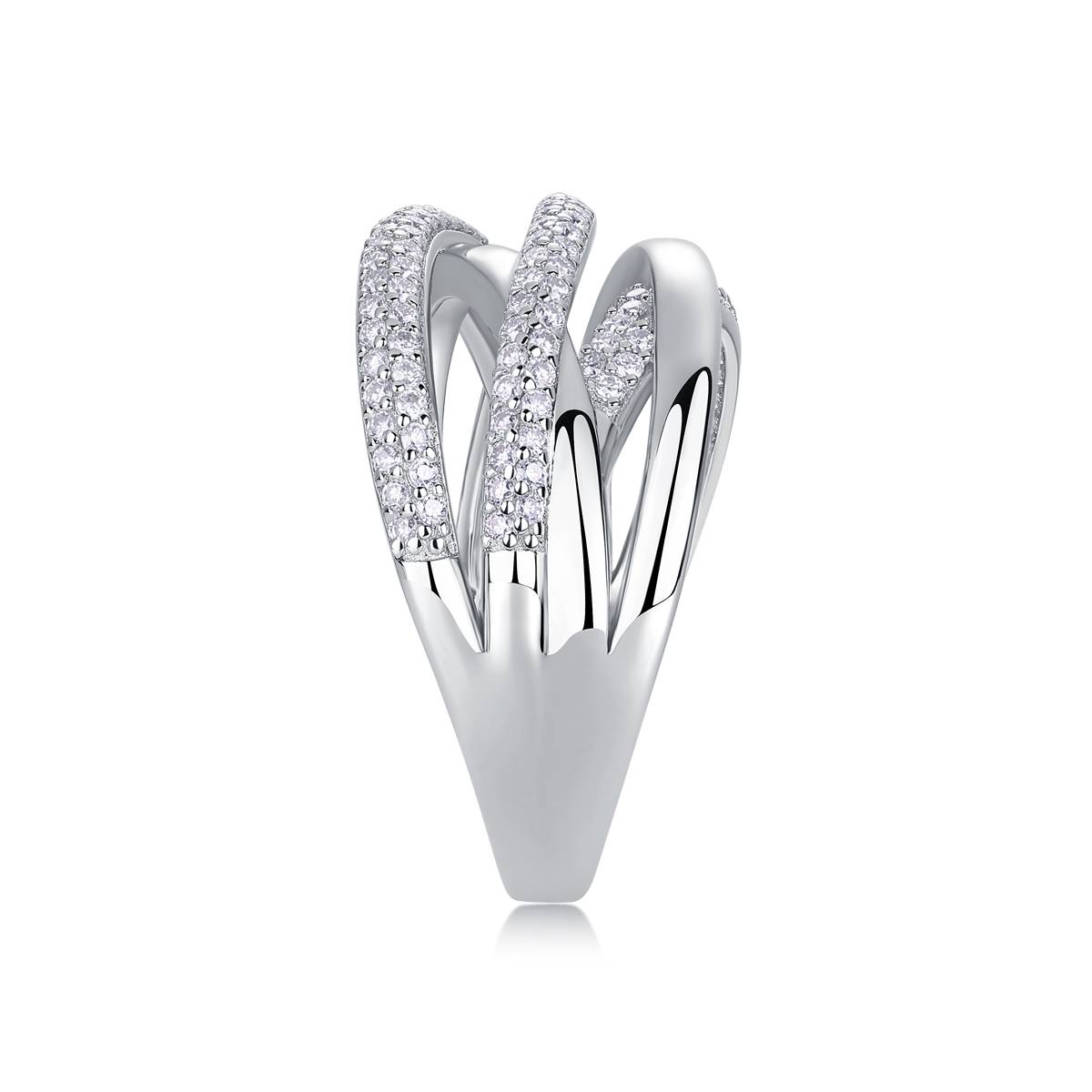 R14034款S925银镀18K白金MoissaniteWomen's Ring0.67ct
