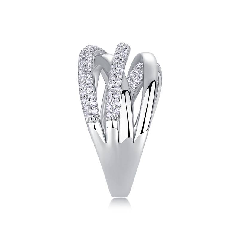 R14034款S925银镀18K白金莫桑钻女戒0.67ct