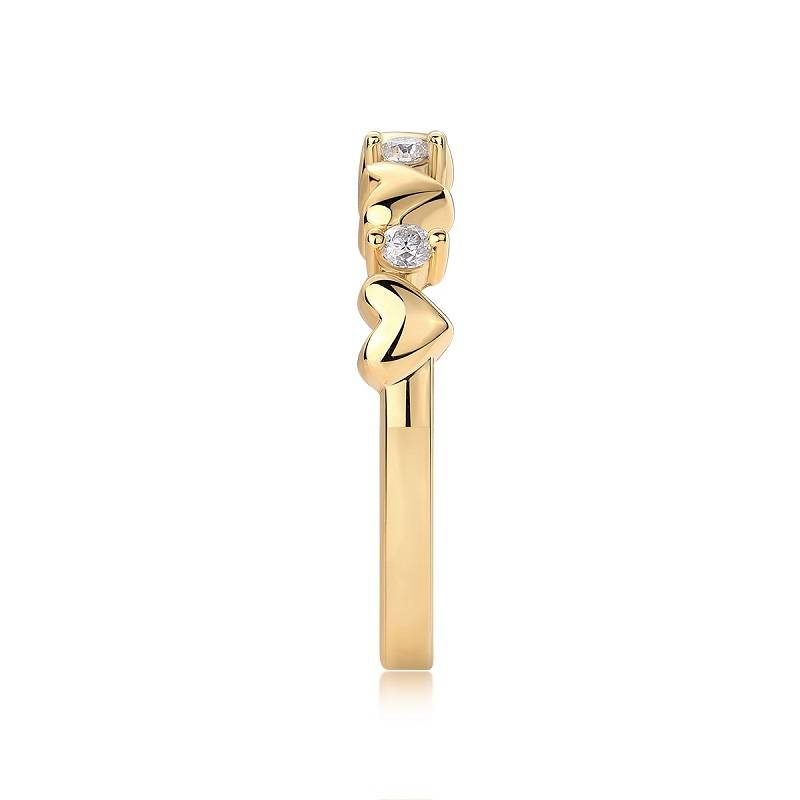 R14904款S925银镀18K黄金MoissaniteWomen's Ring0.12ct