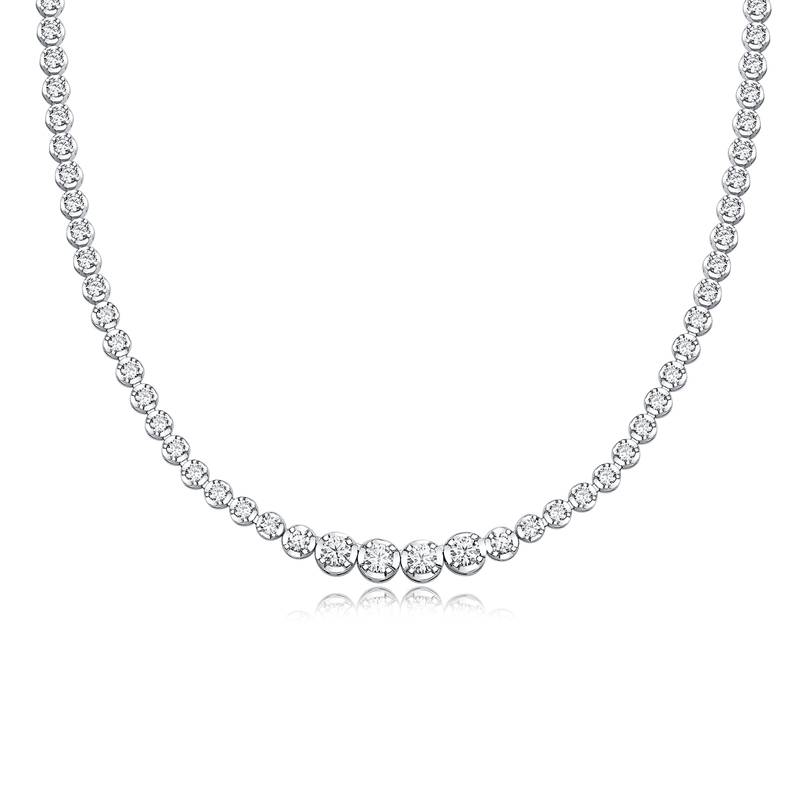 P11522款银镀18K白金MoissaniteNecklace1.2ct