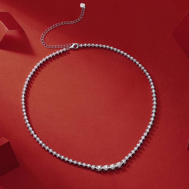 P11522款银镀18K白金MoissaniteNecklace1.2ct