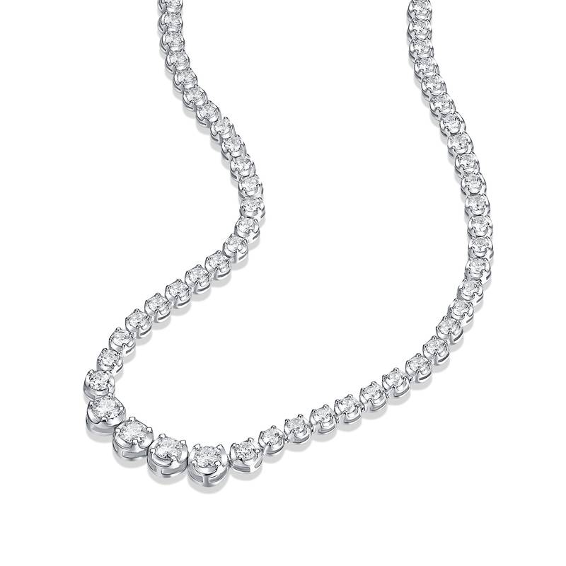P11522款银镀18K白金MoissaniteNecklace1.2ct