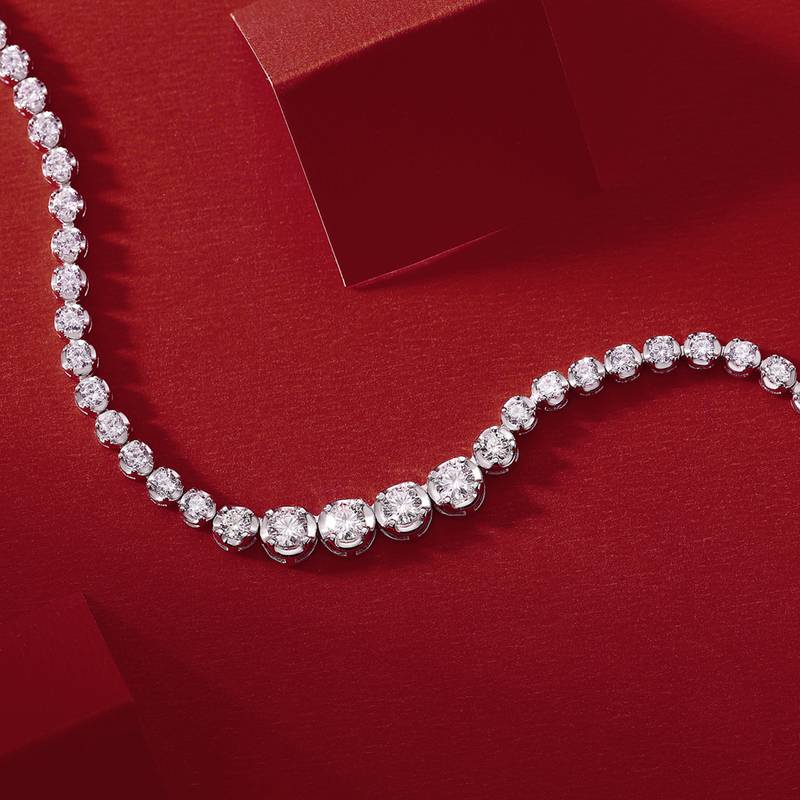 P11522款银镀18K白金MoissaniteNecklace1.2ct