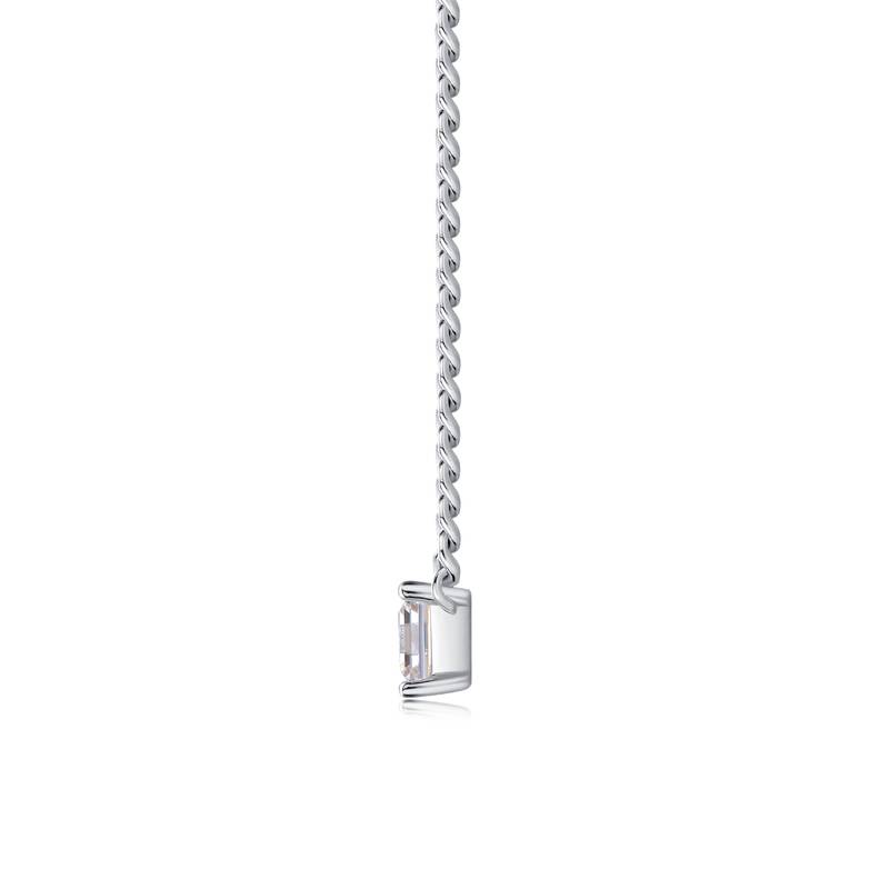 N13139款银镀18K白金公主方形莫桑钻古巴项链1.0CT