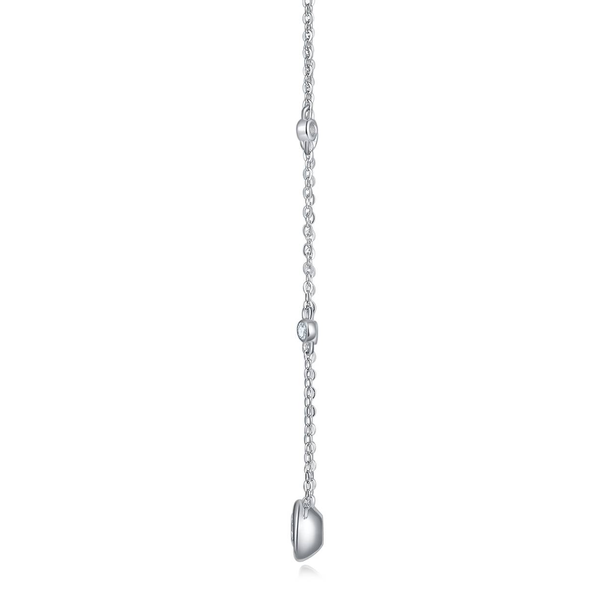 N13499水泡款银镀18K白金圆形莫桑钻项链1.0CT