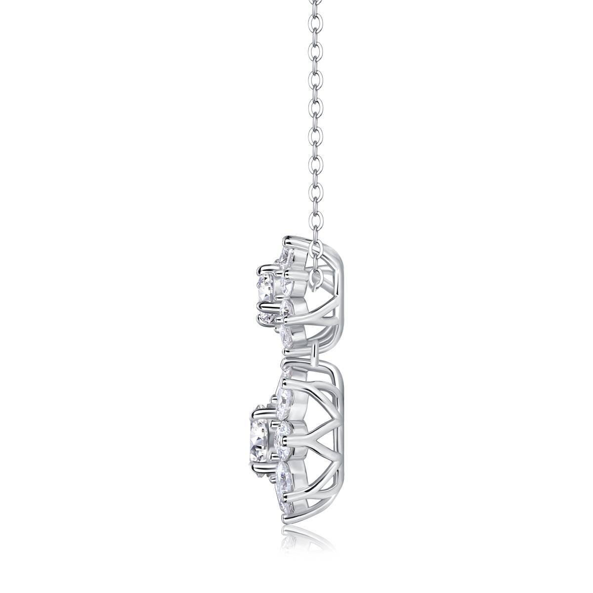 N15297款银镀18K白金莫桑钻项链1.0CT