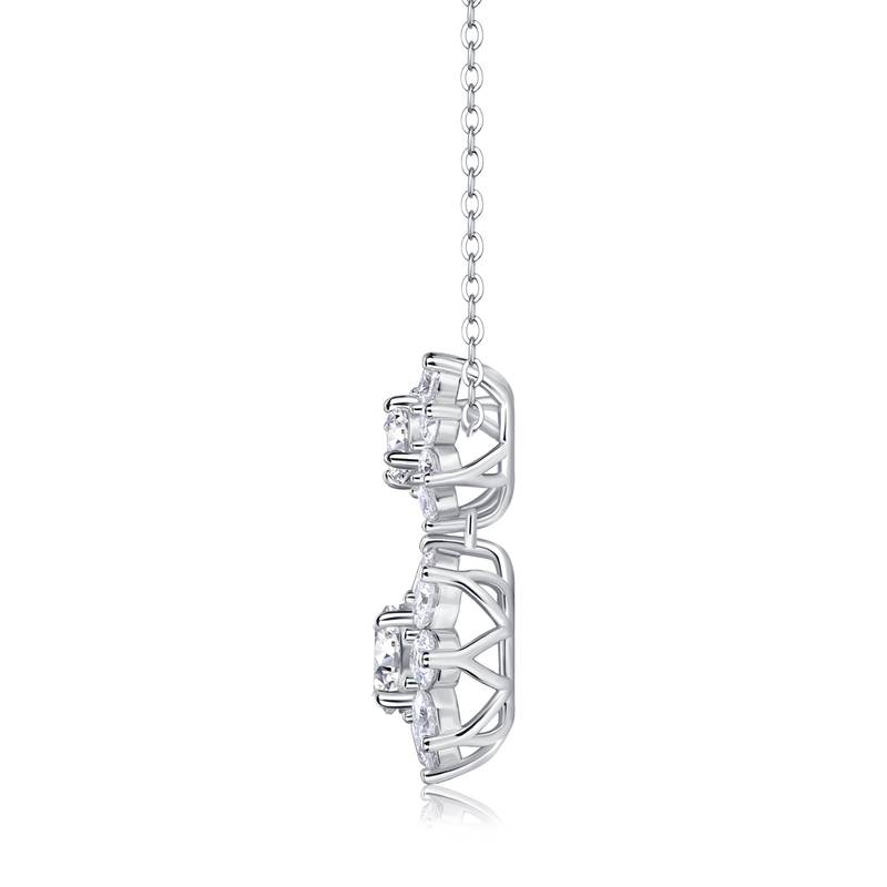 N15297款银镀18K白金莫桑钻项链1.0CT