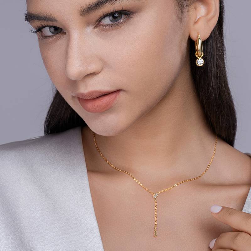 N14912款银镀18K黄金MoissaniteNecklace0.07ct