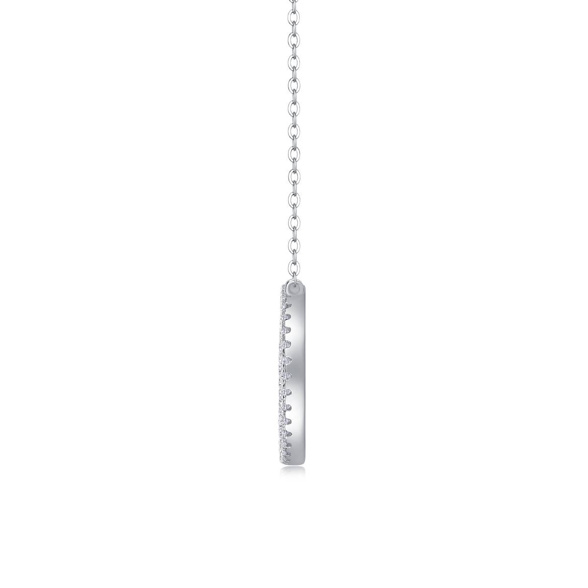 N13249款银镀18K白金莫桑钻项链1.3ct