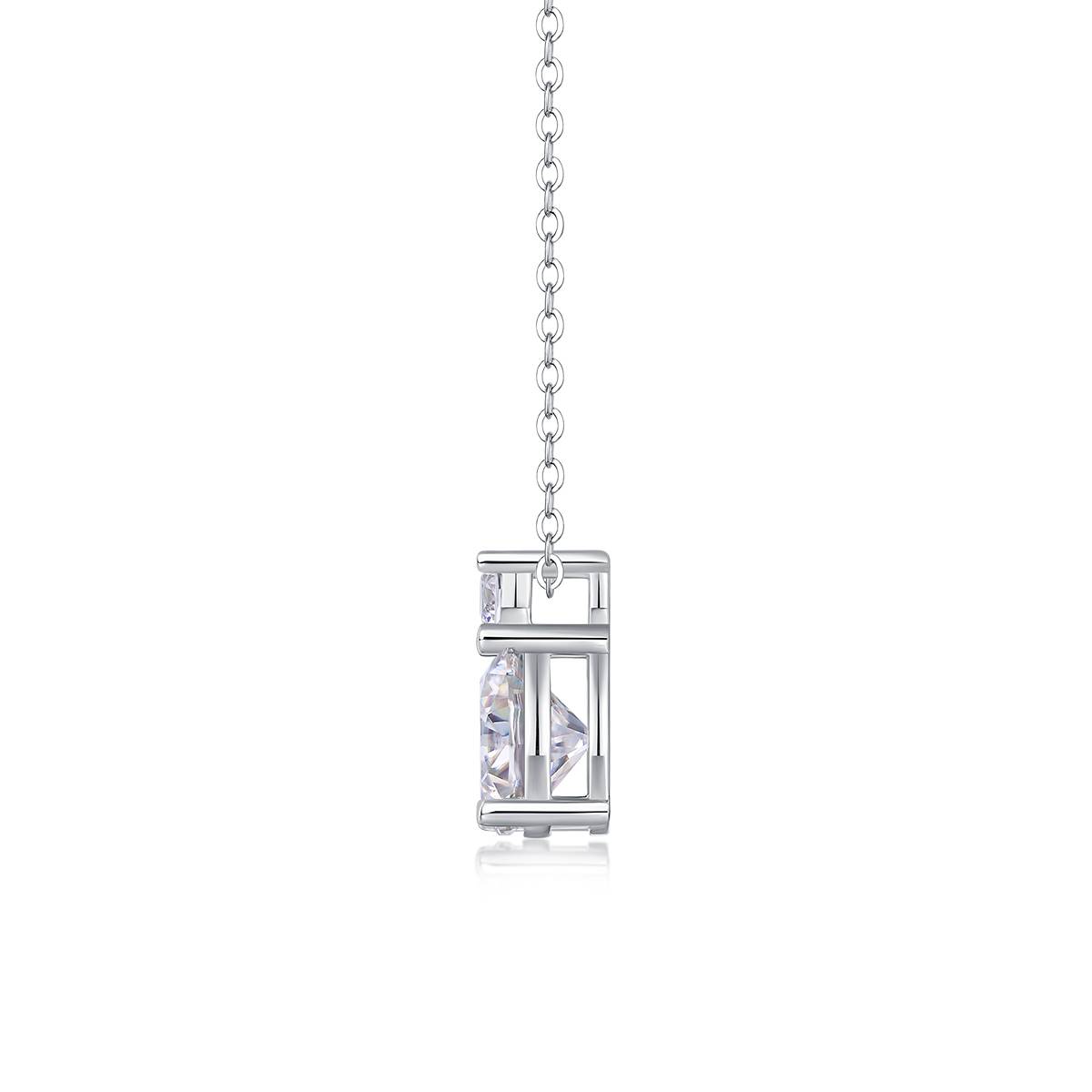 P13600款银镀18K白金MoissaniteNecklace3.0ct