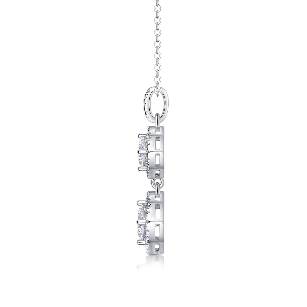 P13666款银镀18K白金MoissaniteNecklace1.0ct