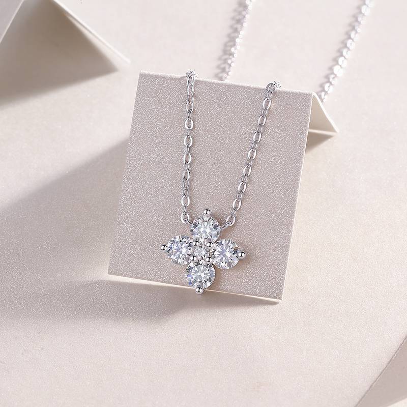 N13597款银镀18K白金MoissaniteNecklace1.215ct