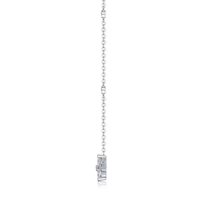 N13646款银镀18K白金MoissaniteNecklace0.1ct