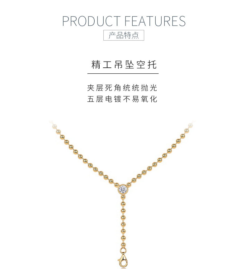N15130款银镀18K黄金莫桑钻项链0.5CT - 5
