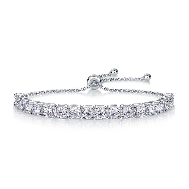 L14070款S925银镀18K白金Moissanite活动Bracelet
