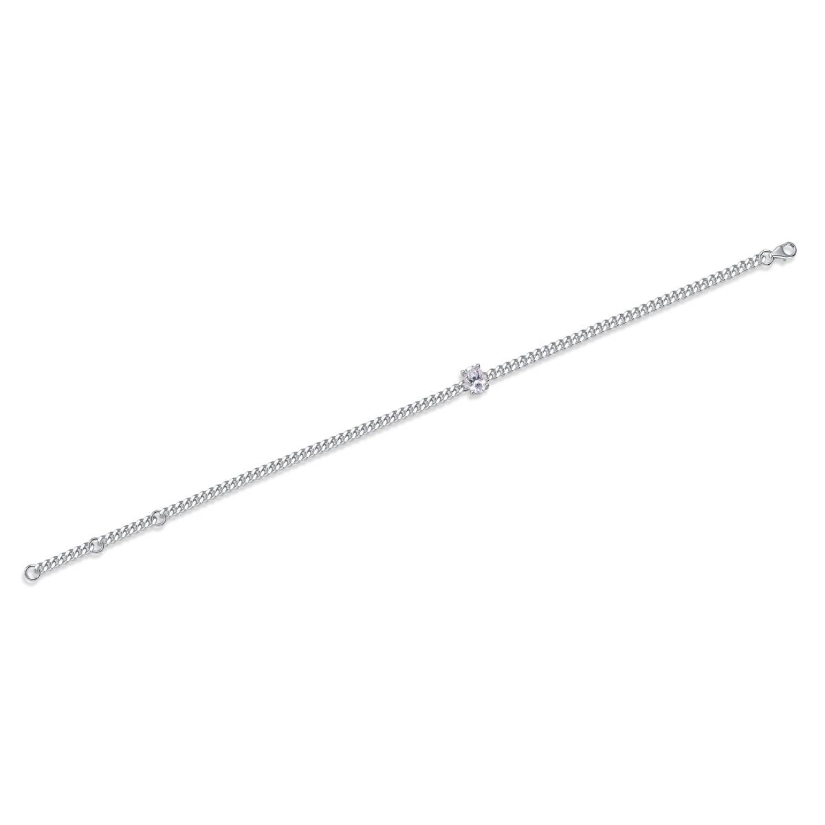 L13114款S925银镀18K白金蛋形Moissanite古巴Bracelet1.0ct