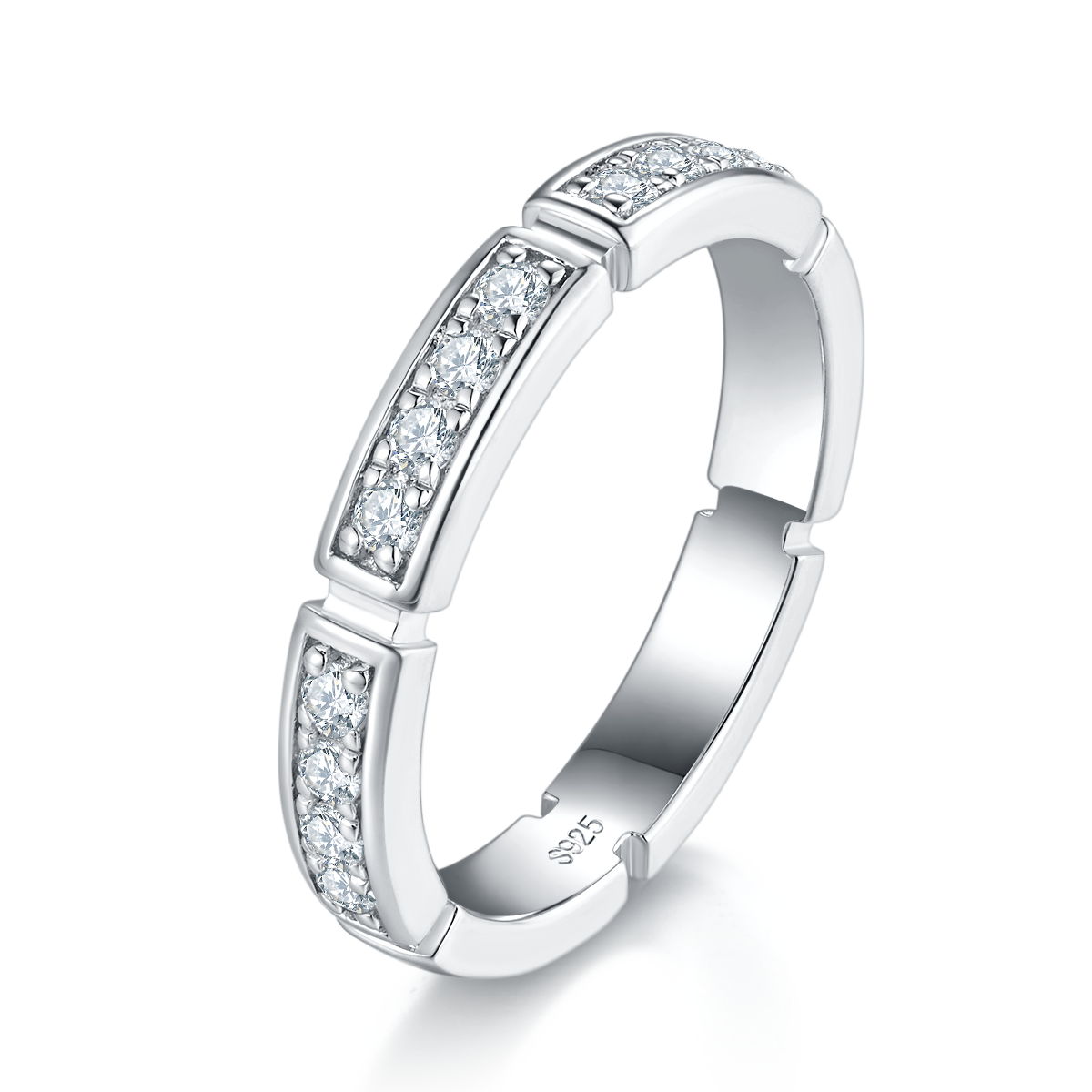Couple Ring S925 Silver Plated Platinum Customized Selection Moissanite 0.62ct