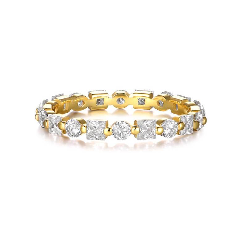 MR0091款S925银镀18K黄金满钻莫桑石Women's Ring2.1ct