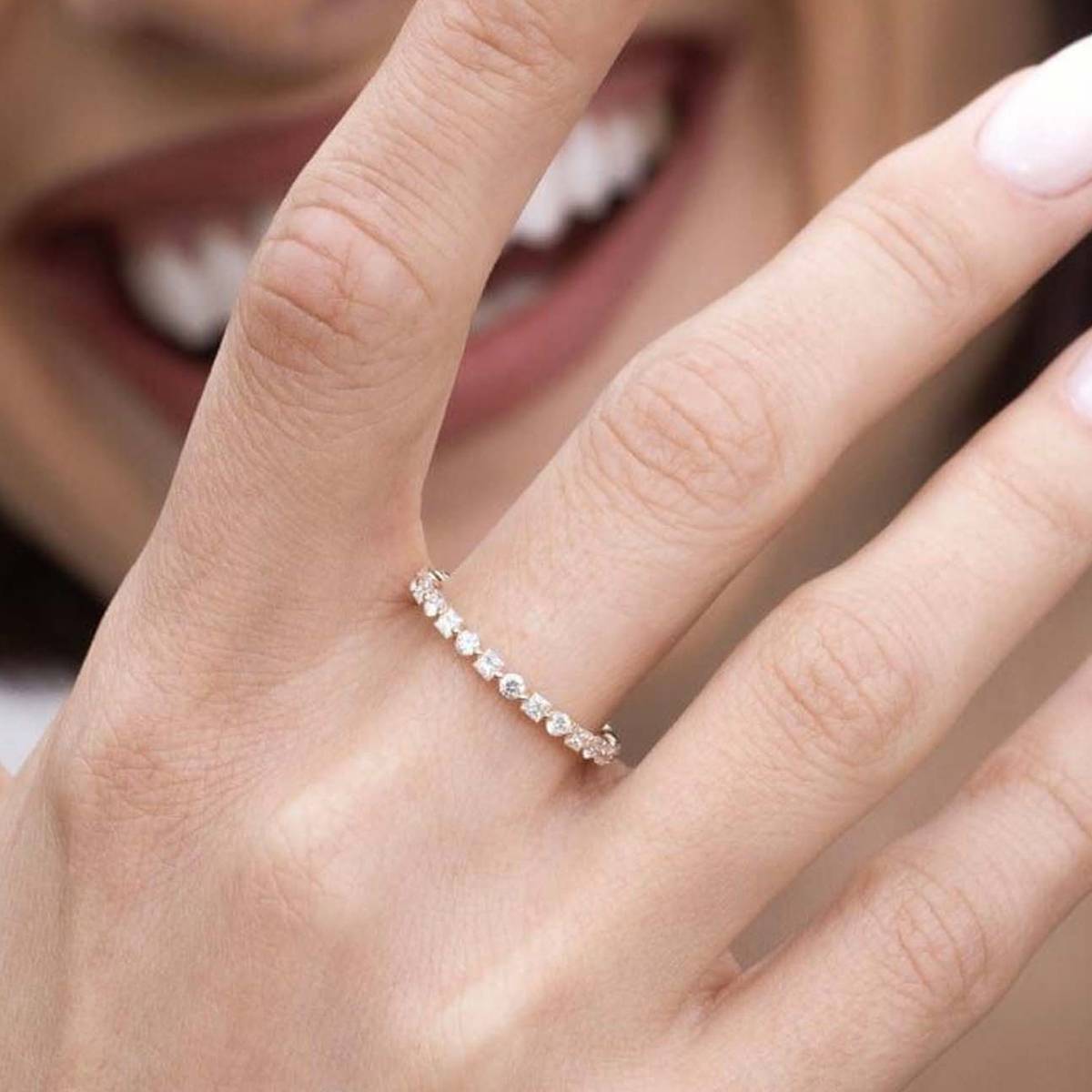MR0091款S925银镀18K黄金满钻莫桑石Women's Ring2.1ct