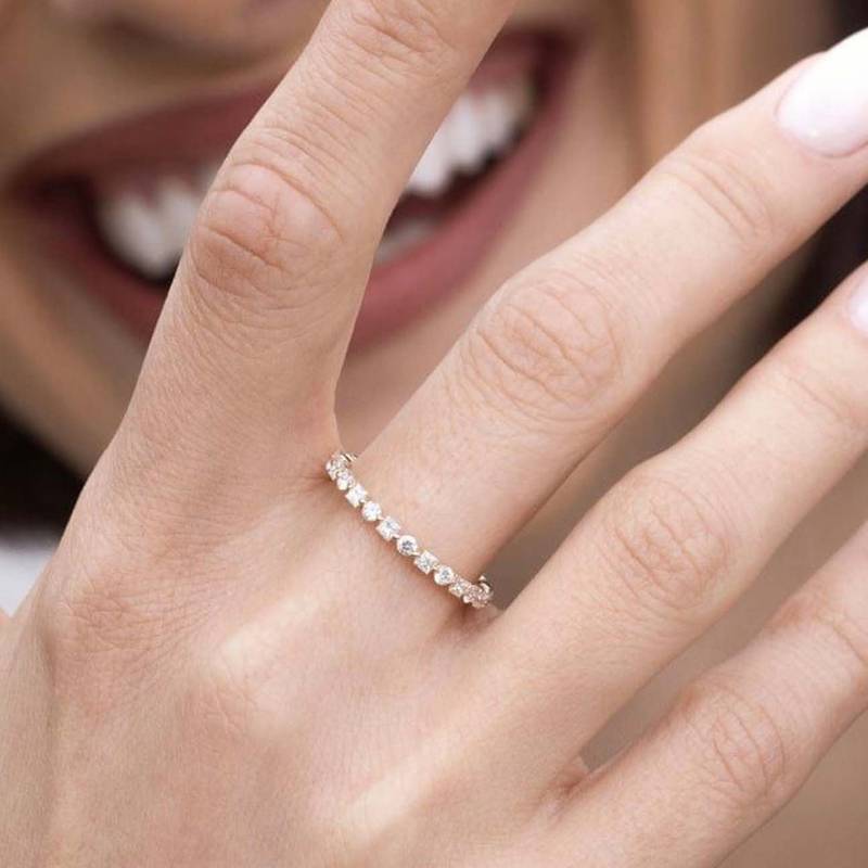 MR0091款S925银镀18K黄金满钻莫桑石Women's Ring2.1ct