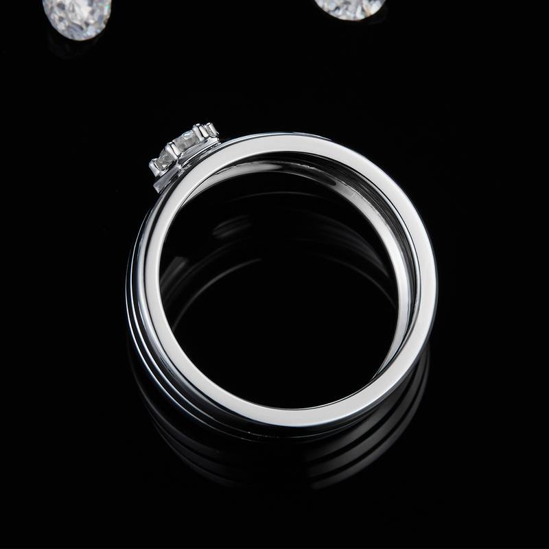 简约Men's RingS925银镀白金定制选款主石Moissanite0.4ct
