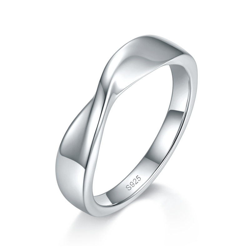 情侣Couple RingS925银镀白金定制选款副石Moissanite0.32ct