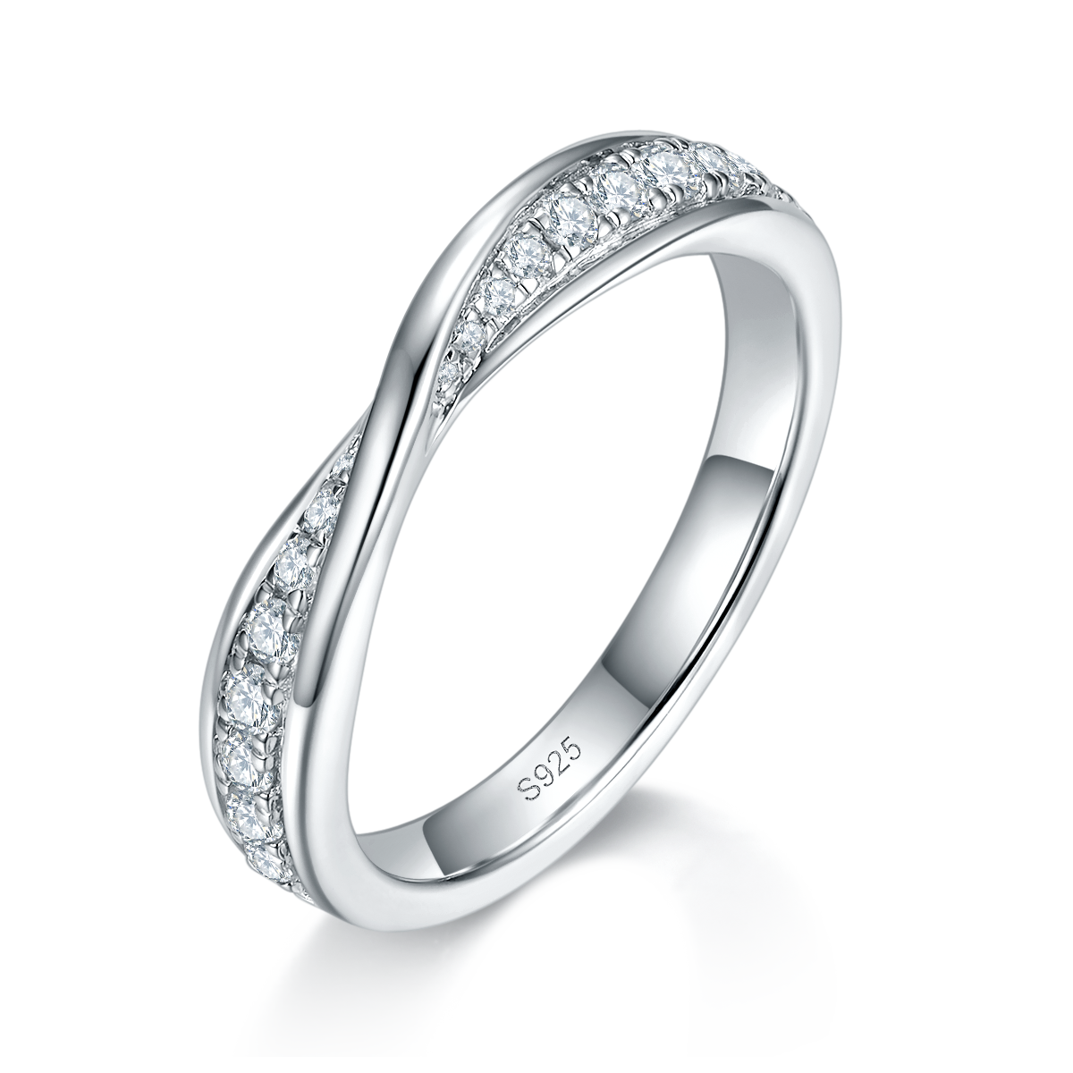 Couple Ring S925 Silver Plated Platinum Customized Selection Side Stone Moissanite 0.32ct