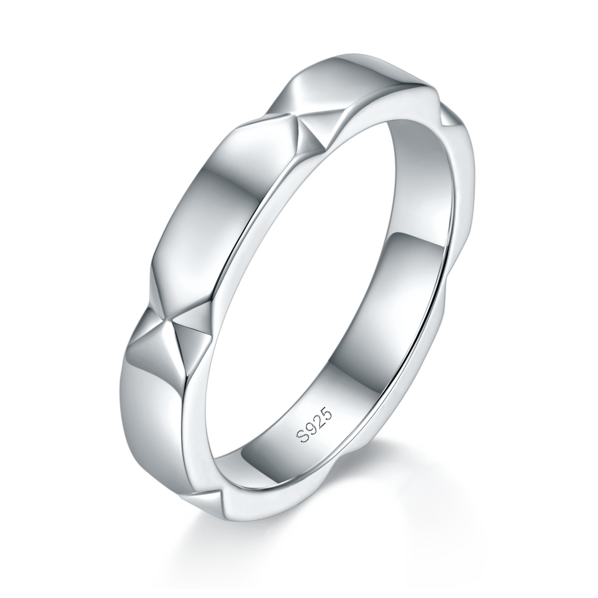 Couple Ring S925 Silver Plated Platinum Customized Selection Side Stone Moissanite 0.18ct